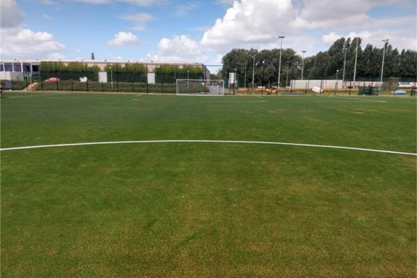 Aanleg voetbalvelden in natuurgras (veld 1 en 3) en kunstgras (veld 2) voor Club Brugge - Sportinfrabouw NV